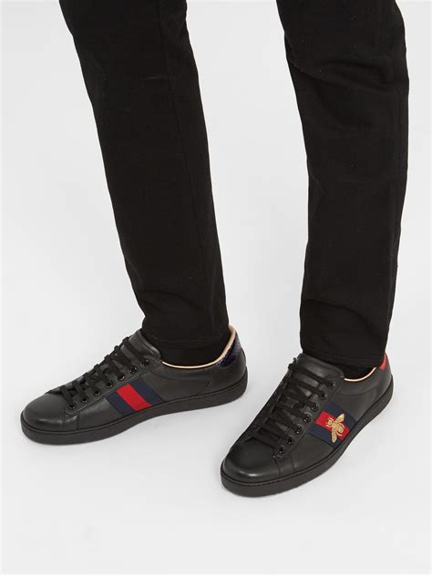 gucci ace bee black|gucci ace bee embroidered.